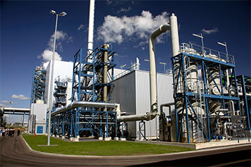 Smoke exiting a stack at a power plant